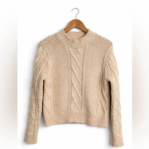 Jackson Rowe Cream Cable Knit Cotton Sweater